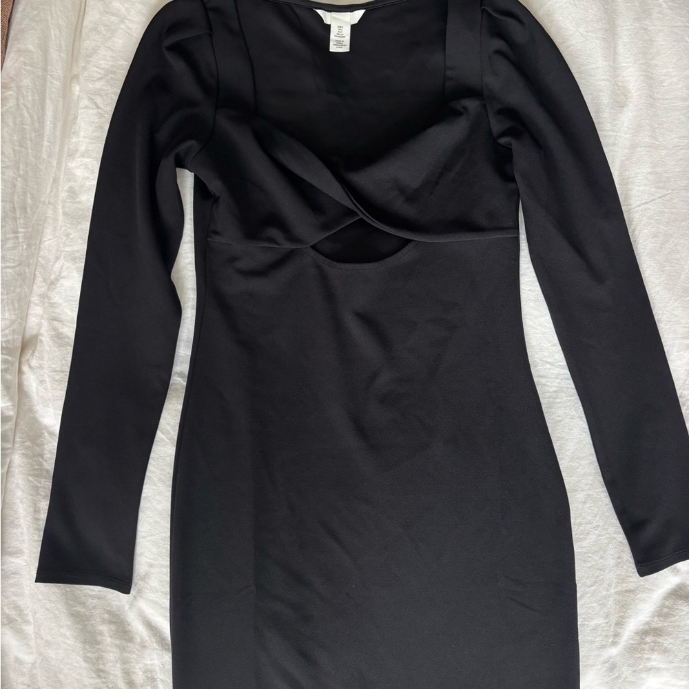 H&M black long sleeve maxi dress - Size S